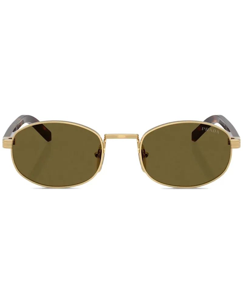 Prada Sonnenbrille mit ovalem Gestell - Gold Gold
