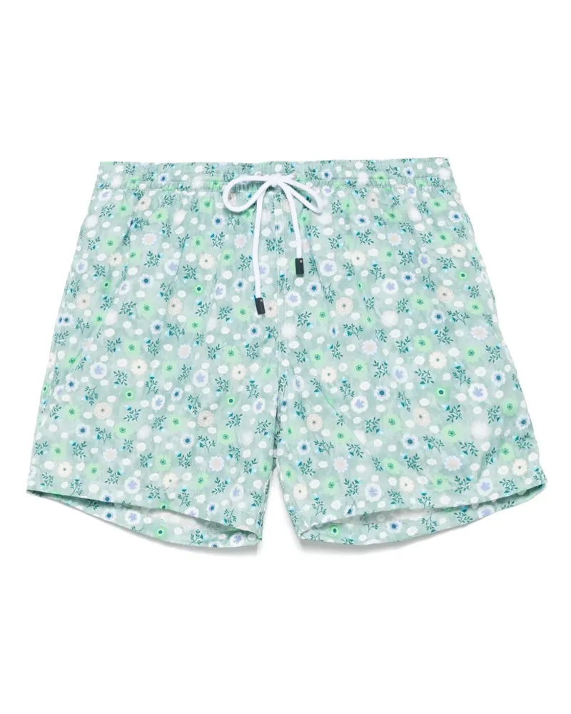 BARBA Badeshorts mit Blumen-Print - Grün Grün