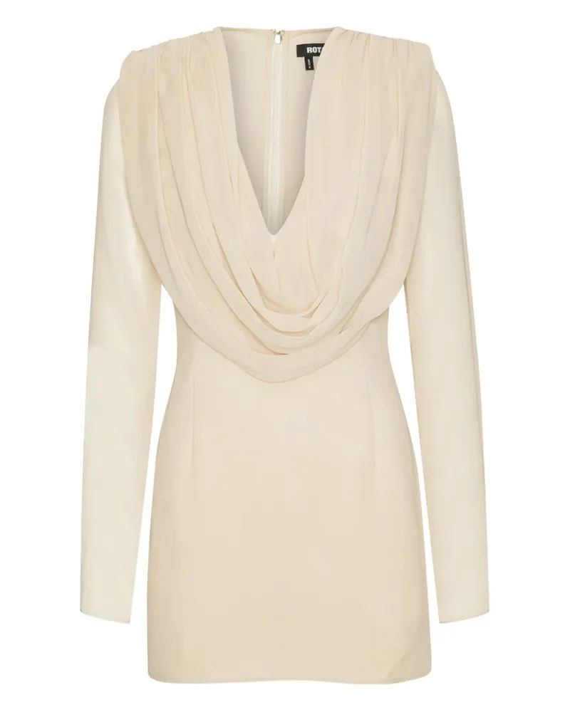 ROTATE Birger Christensen Minikleid mit drapiertem Ausschnitt - Nude Nude
