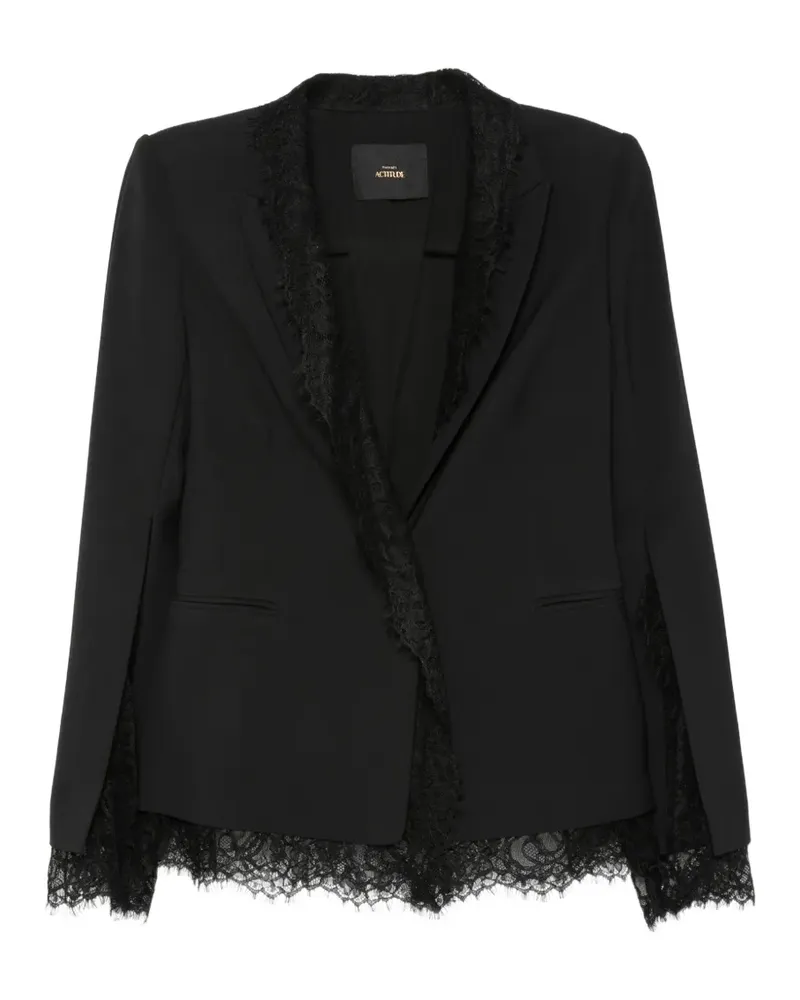 Twin-Set lace-trimmed cape-sleeve blazer - Schwarz Schwarz