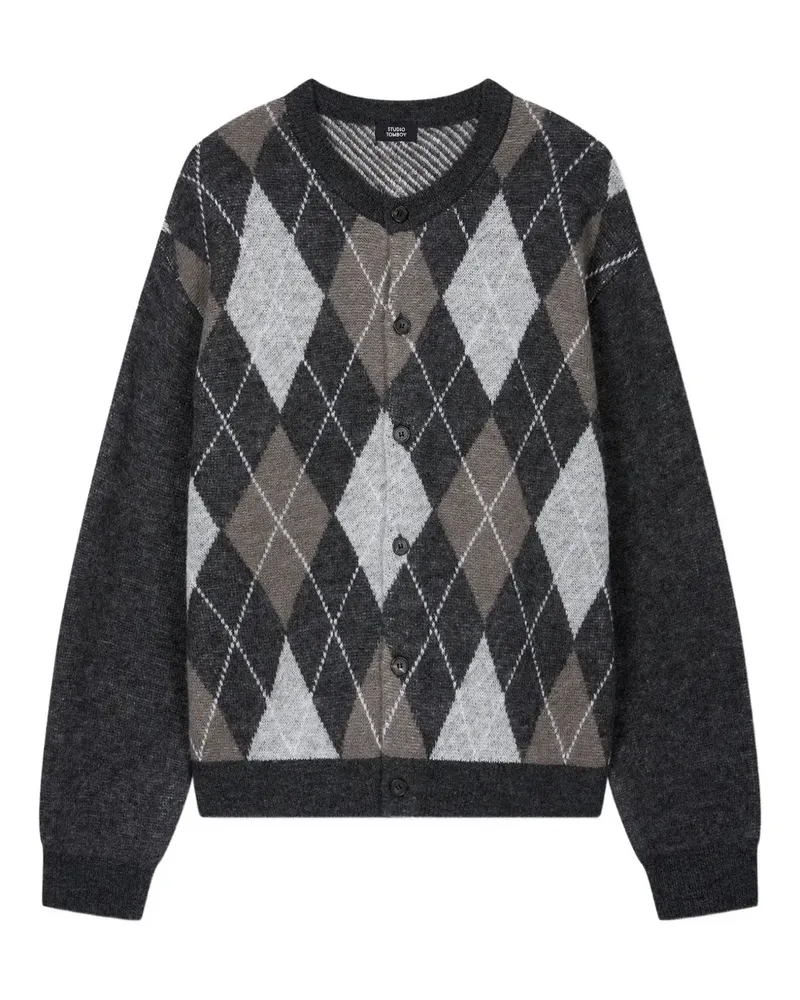 STUDIO TOMBOY Cardigan mit Rautenmuster - Grau Grau