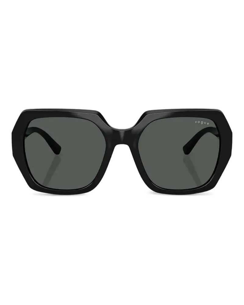 Vogue Geometrische Sonnenbrille mit Logo - Schwarz Schwarz