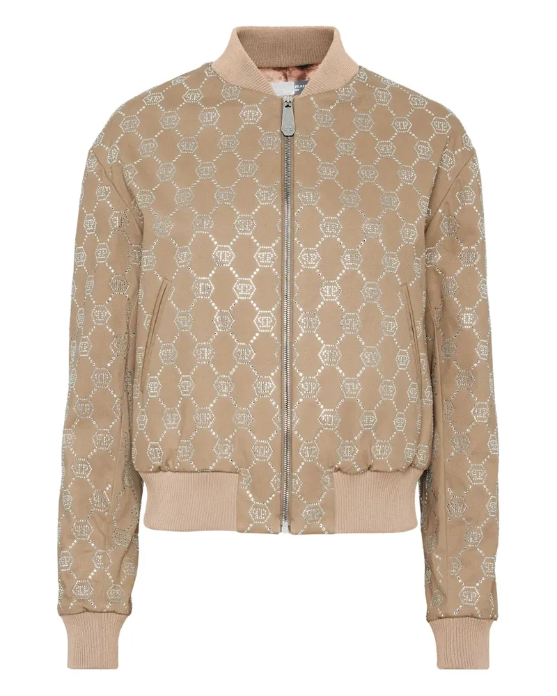 Philipp Plein Bomberjacke mit Monogramm - Nude Nude