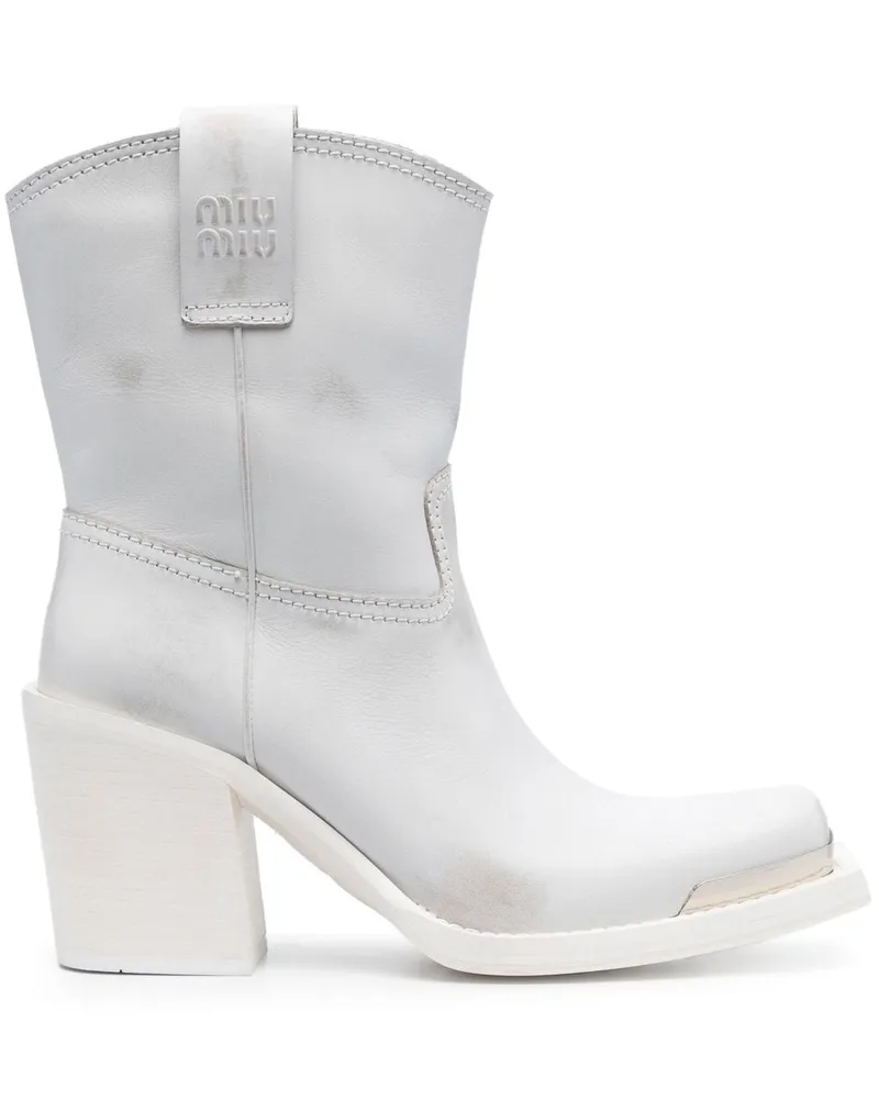 Miu Miu Klassische Cowboystiefel - Weiß Weiß