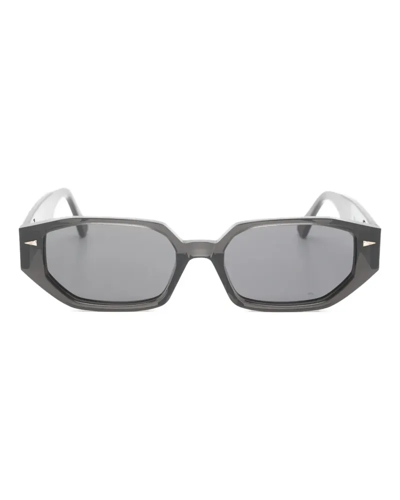 AHLEM Poitou Sonnenbrille mit geometrischen Gestell - Grau Grau