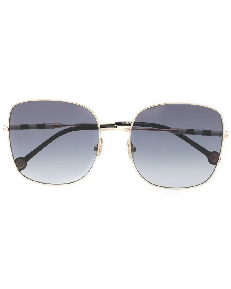 Carolina Herrera New York Sonnenbrille mit eckigem Gestell - Gold Gold