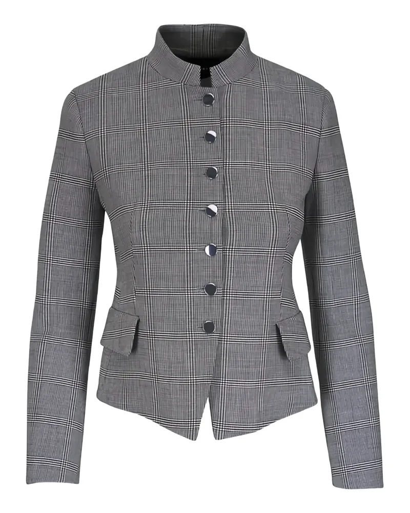 Akris Deva checked stand-collar jacket - Grau Grau