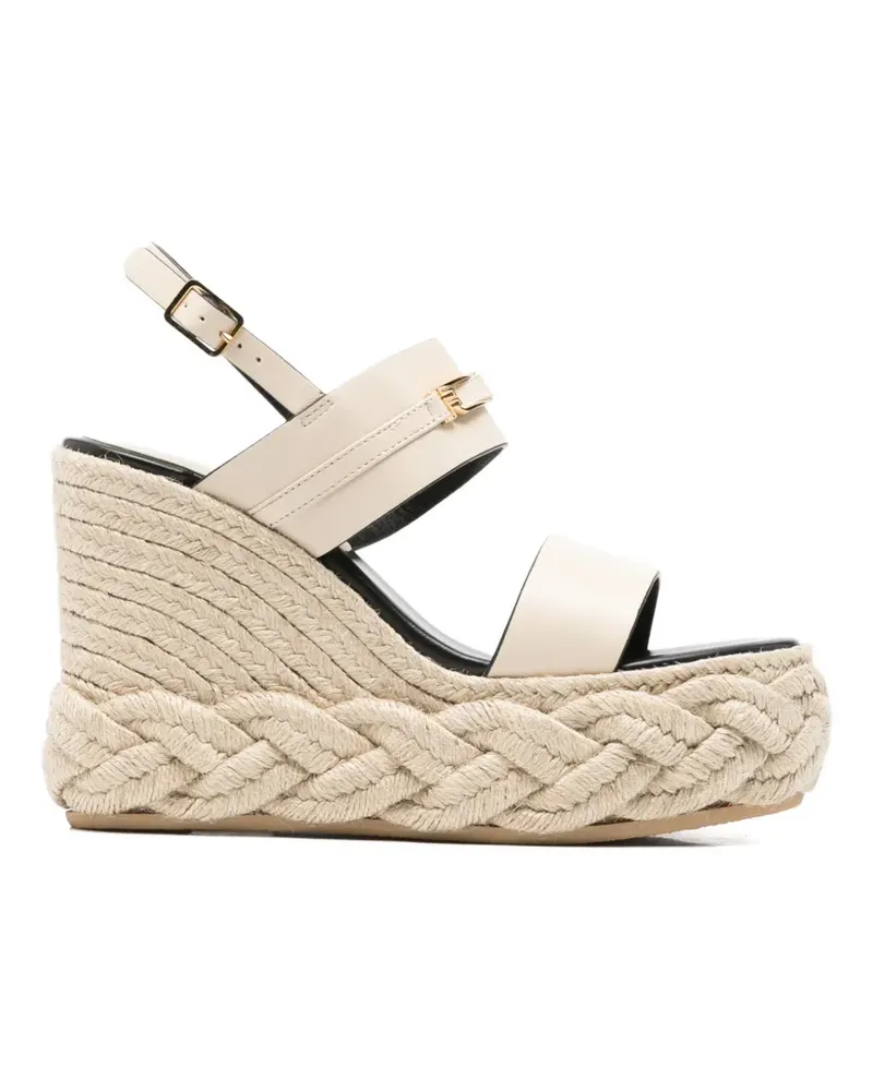 Sergio Rossi braided-sole wedge sandals - Nude Nude