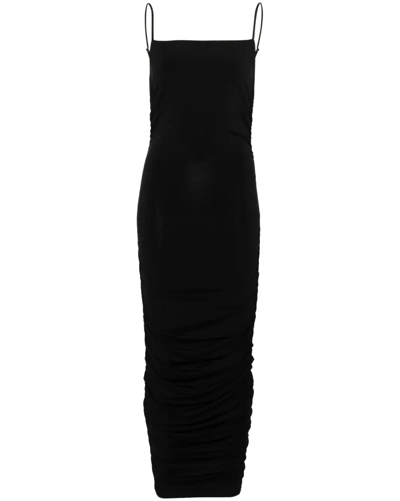 Michael Kors Gerafftes Midikleid aus Jersey - Schwarz Schwarz