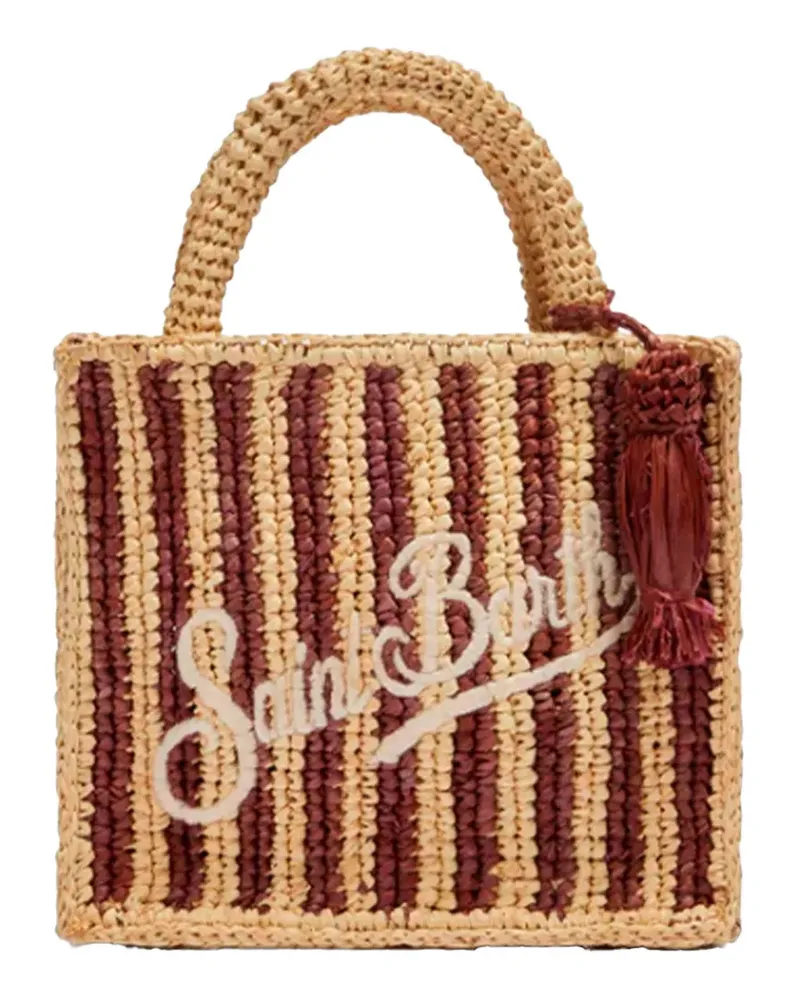MC2 Saint Barth striped embroidered tote bag - Nude Nude