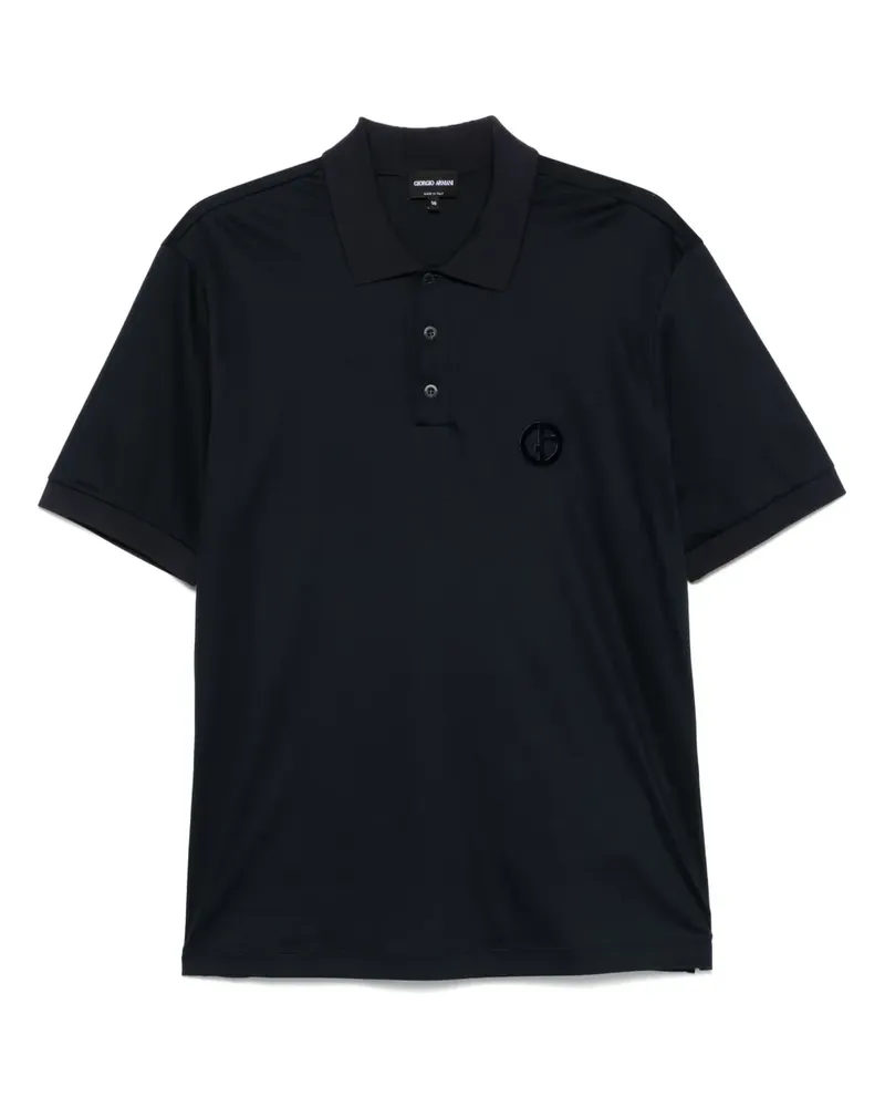 Giorgio Armani Poloshirt mit Logo-Prägung - Blau Blau