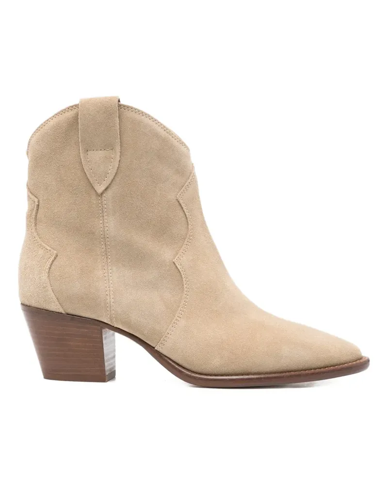 Anna F. pointed cowboy boots - Nude Nude