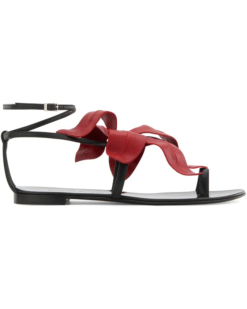 Giuseppe Zanotti Sandalen mit Blütenapplikation - Schwarz Schwarz
