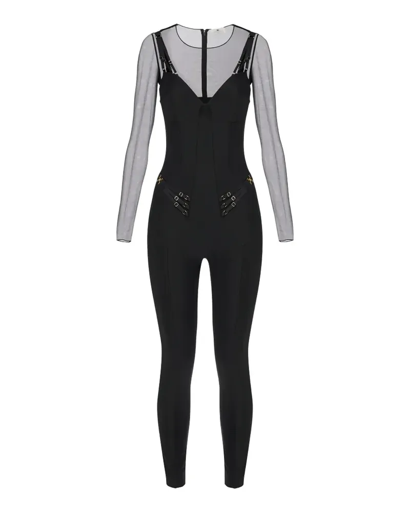 Elisabetta Franchi tulle jumpsuit - Schwarz Schwarz