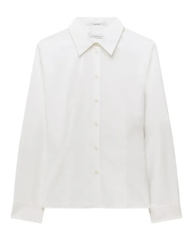 Another Tomorrow dart-detail fitted blouse - Weiß Weiß
