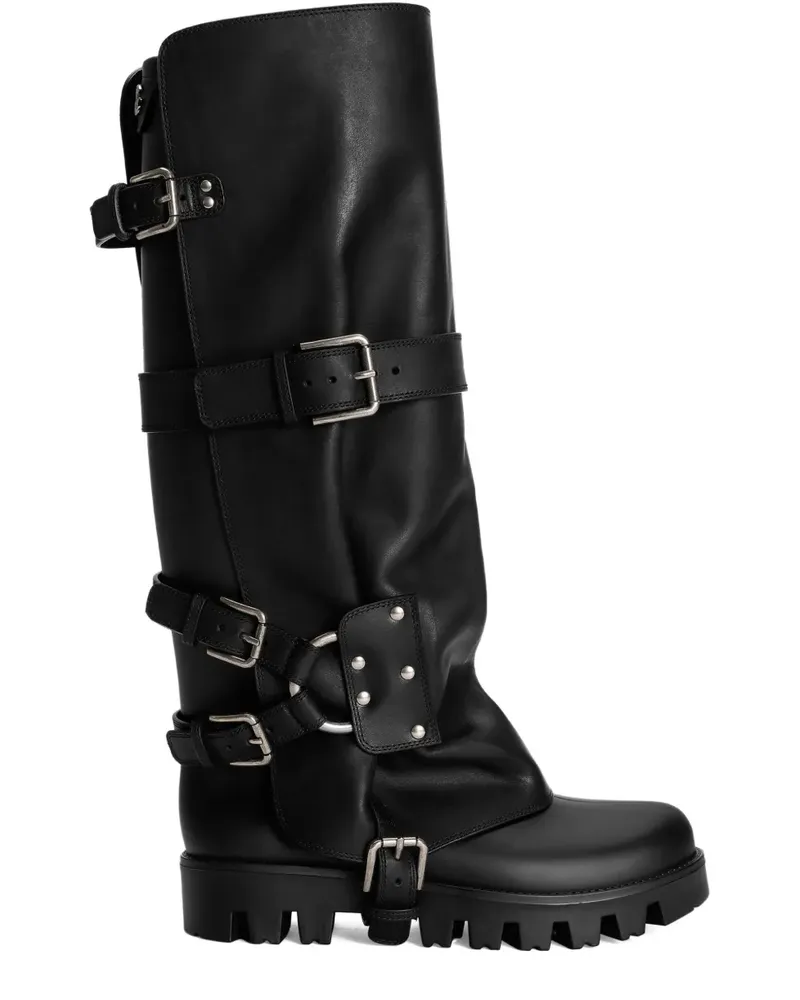 Dolce & Gabbana Bikerstiefel mit Schnalle - Schwarz Schwarz
