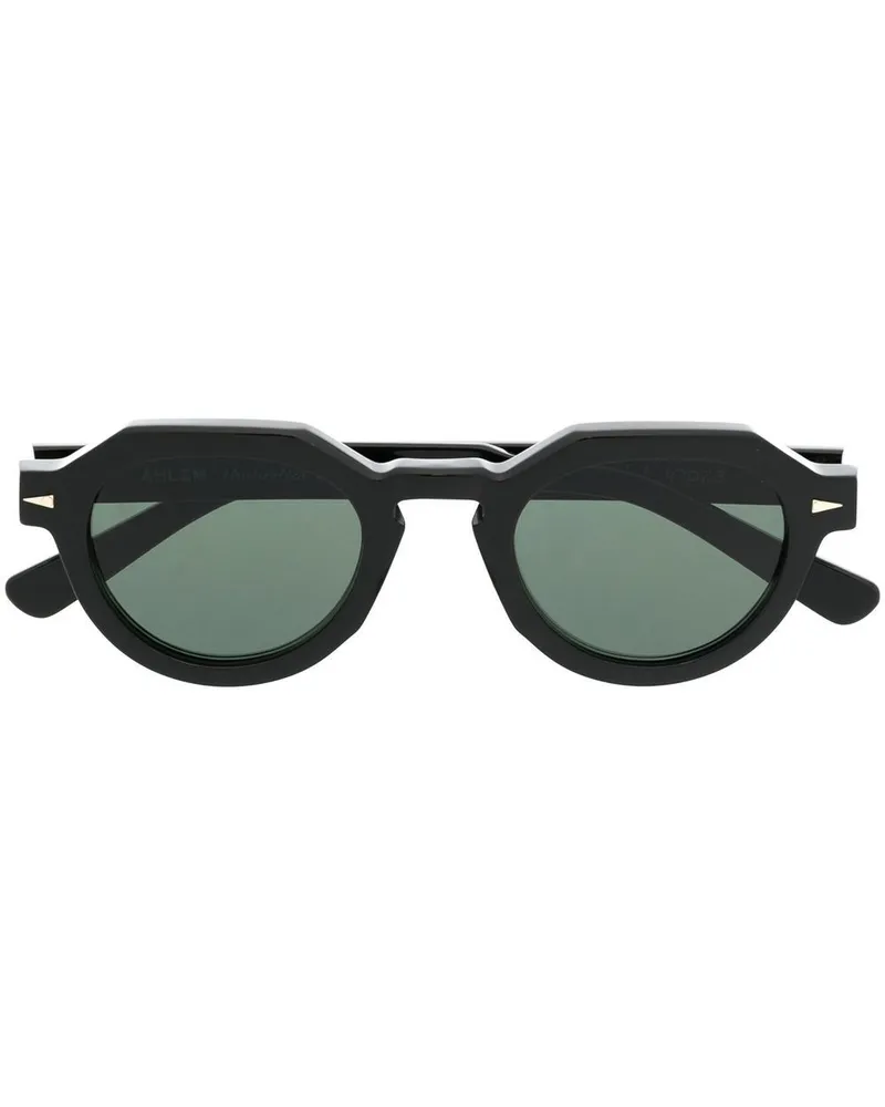 AHLEM Runde Grenelle Sonnenbrille - Schwarz Schwarz