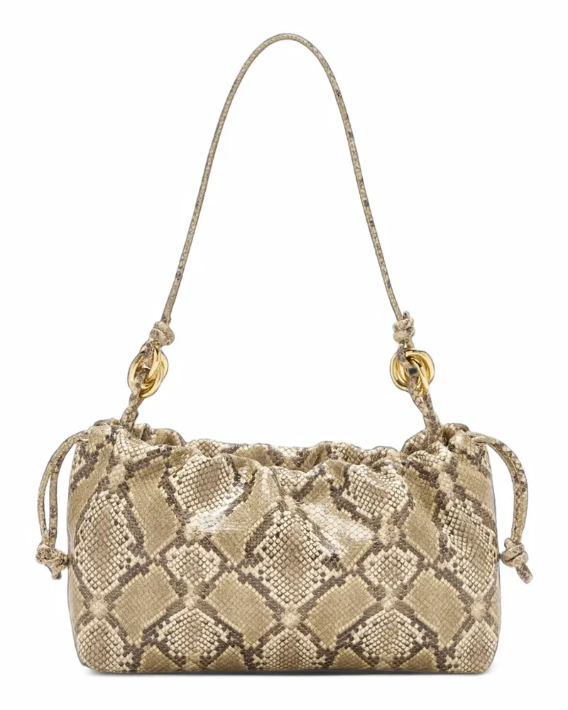 Loeffler Randall Kiri Schultertasche in Schlangenlederoptik - Nude Nude
