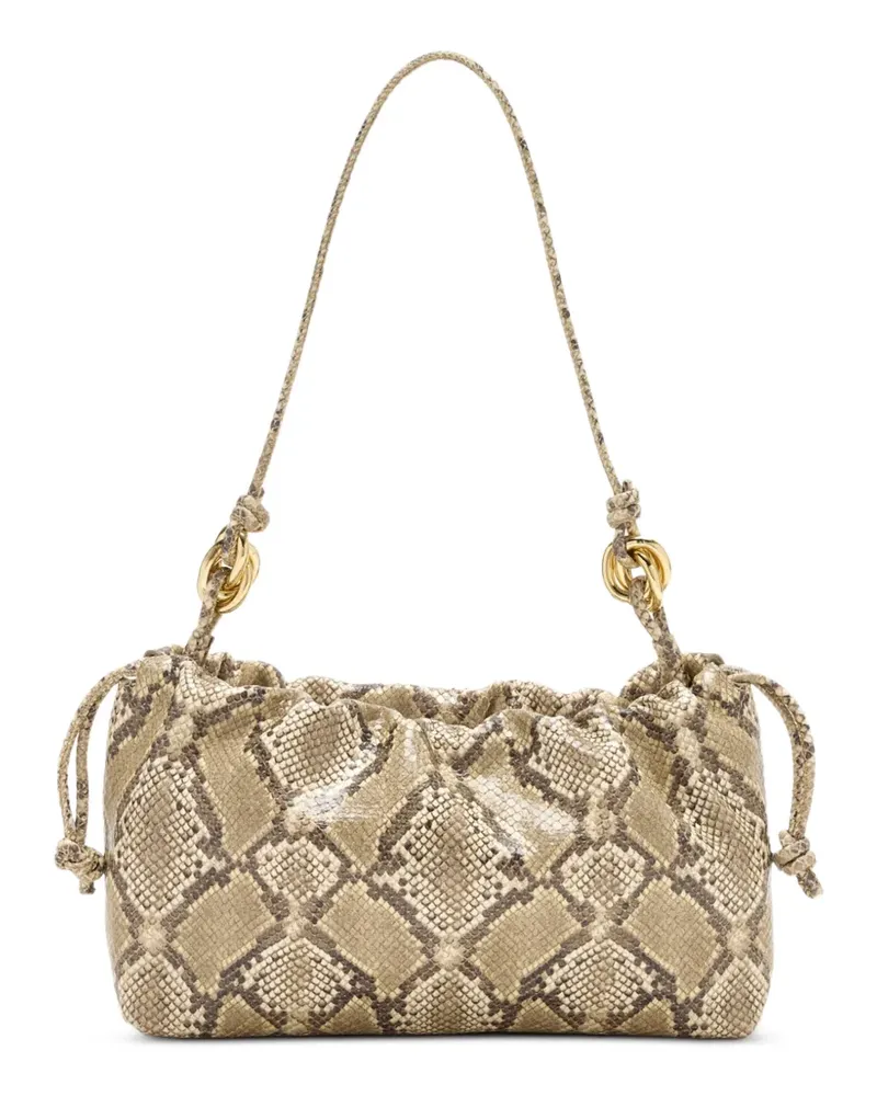 Loeffler Randall Kiri Schultertasche in Schlangenlederoptik - Nude Nude
