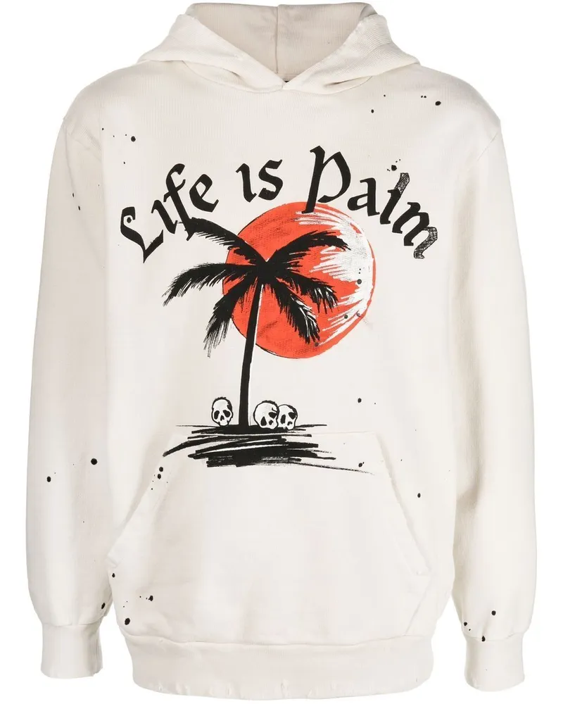Palm Angels Hoodie mit Farbklecks-Print - Weiß Weiß
