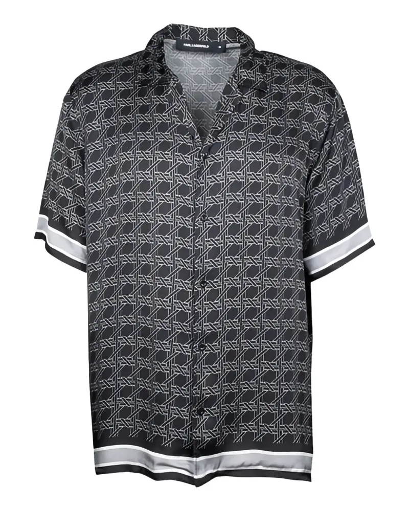 Karl Lagerfeld Gemustertes Hemd - Schwarz Schwarz