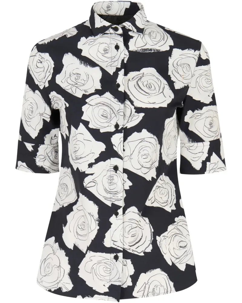 Marni Hemd mit Blumen-Print - Schwarz Schwarz