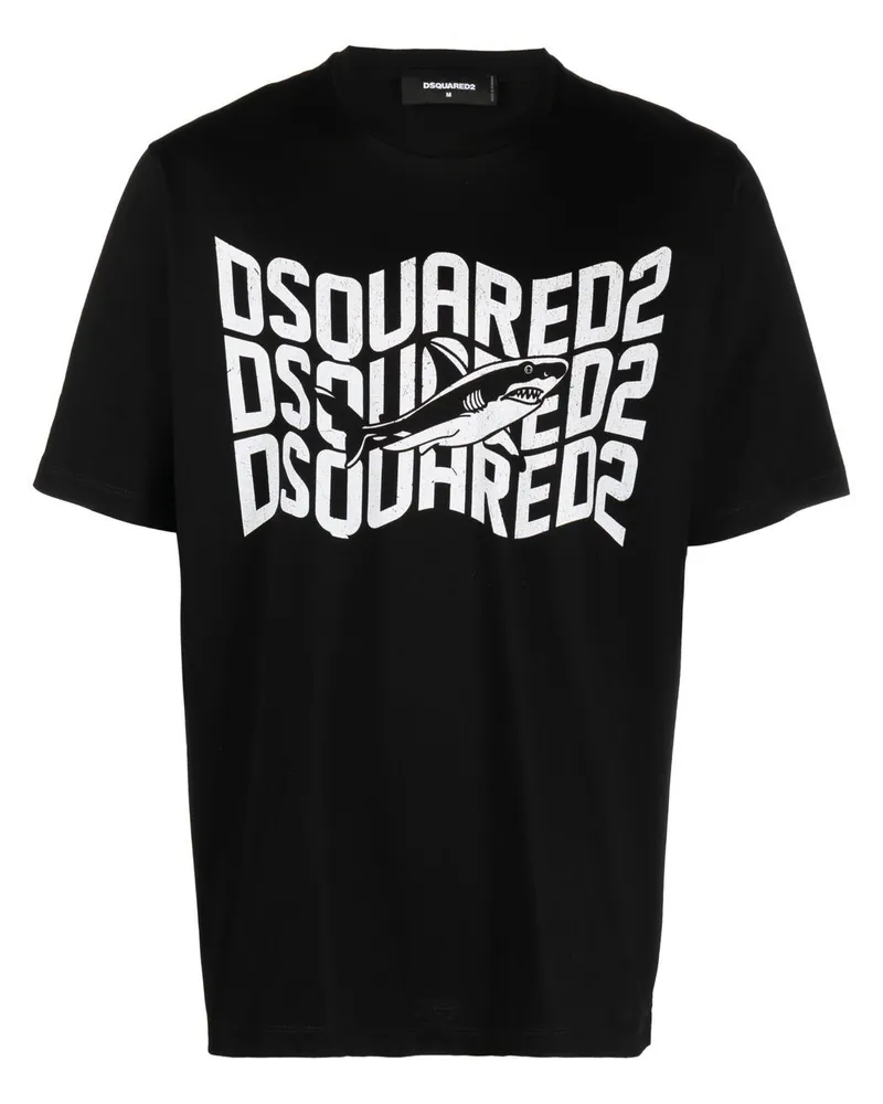 Dsquared2 T-Shirt mit Logo-Print - Schwarz Schwarz