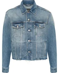 Maison Margiela Ausgefranste Jeansjacke Blau