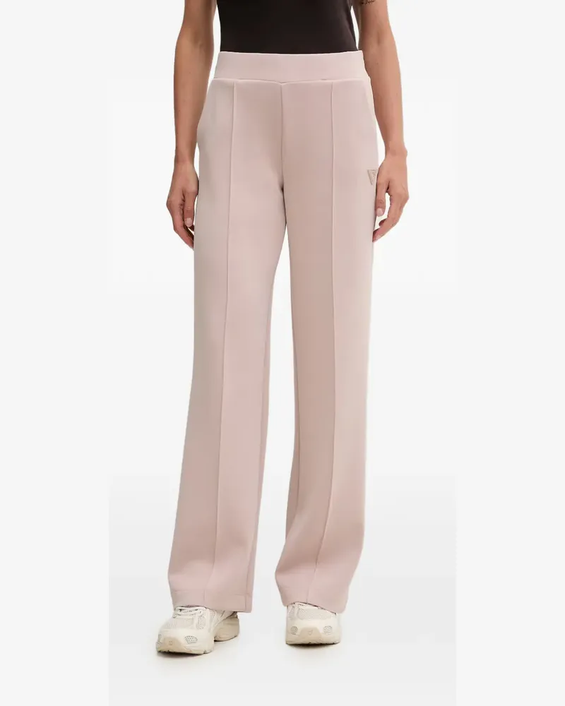 Guess logo-plaque pintuck-detail track pants - Rosa Rosa
