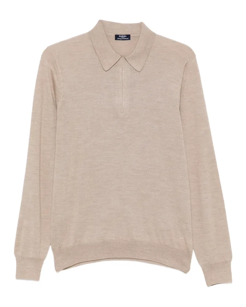BARBA Poloshirt mit Reißverschluss - Nude Nude