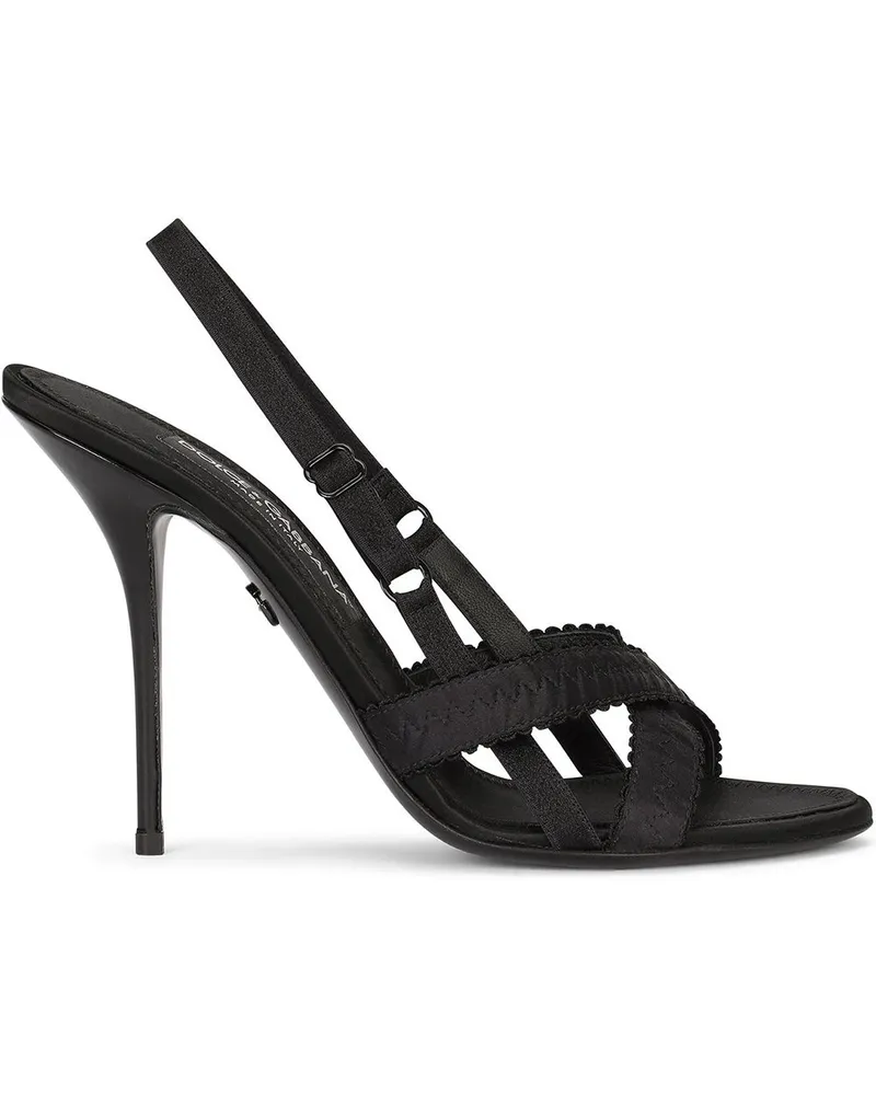 Dolce & Gabbana Sandalen mit überkreuzten Riemen 105mm - Schwarz Schwarz