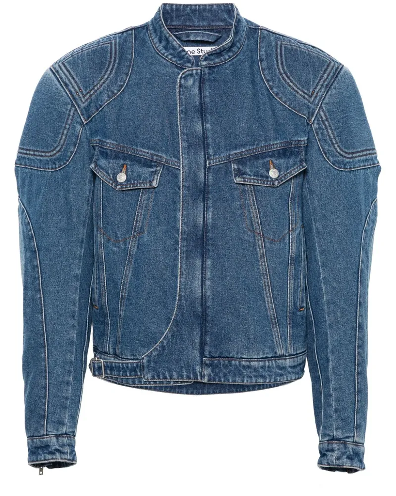 Acne Studios Biker Jeansjacke Blau