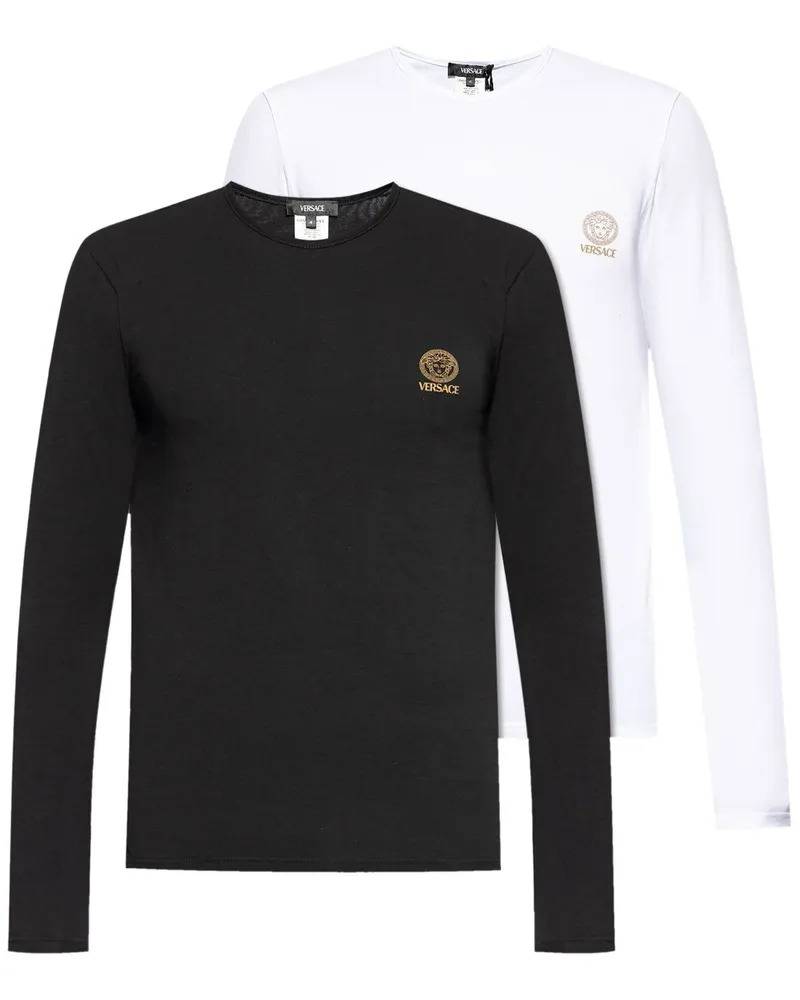 Versace Lounge-T-Shirts mit Medusa Head-Print (2er-Set) - Schwarz Schwarz