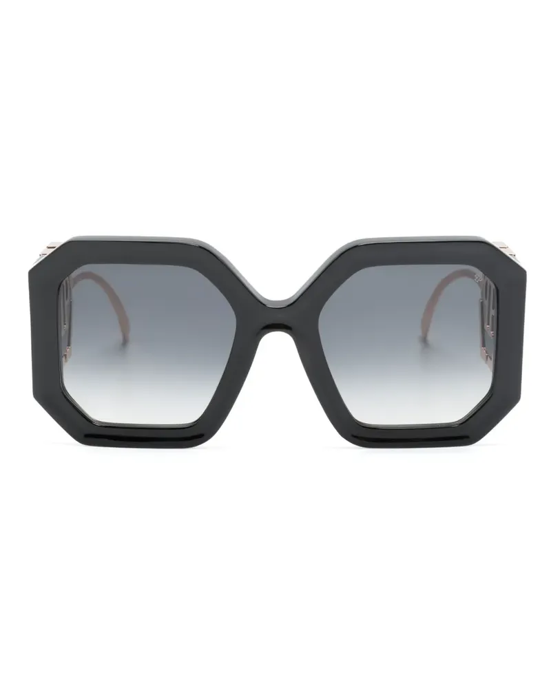 Philipp Plein Sonnenbrille mit Logo - Schwarz Schwarz