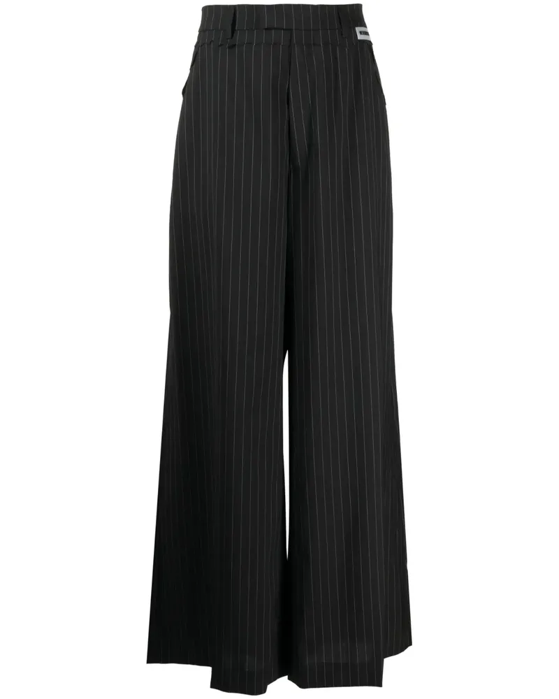 VETEMENTS Weite Hose mit Nadelstreifen - Schwarz Schwarz