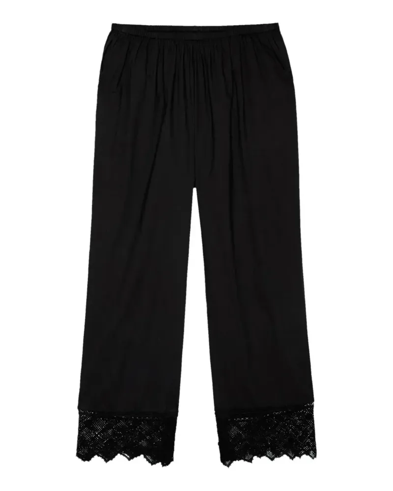 The Great Rosette crochet-trim trousers - Schwarz Schwarz