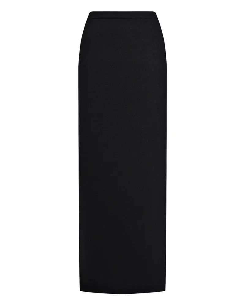12 STOREEZ Gestrickter Maxirock - Schwarz Schwarz