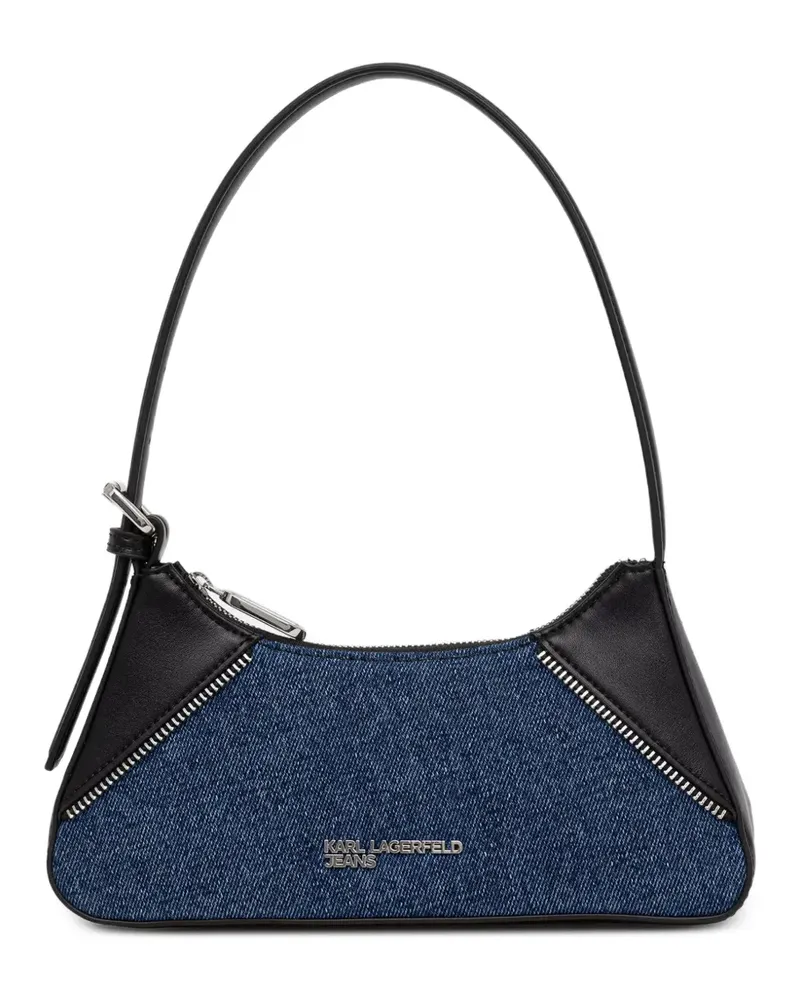 Karl Lagerfeld Rebel denim-panelled zip-detail tote bag - Blau Blau