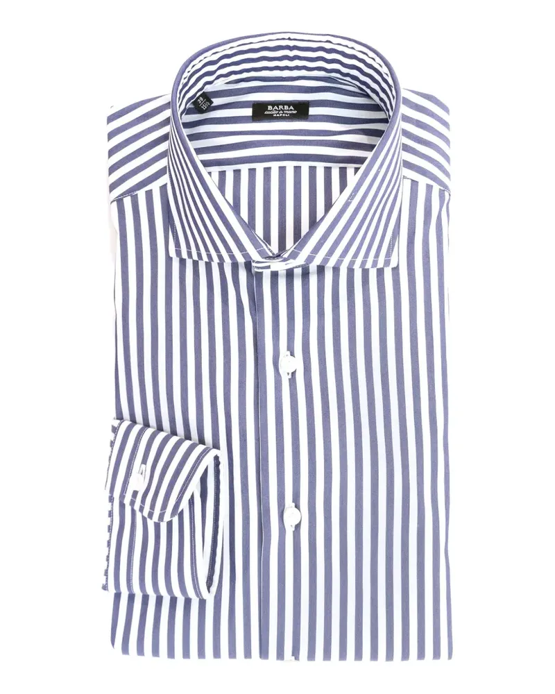 BARBA vertical-stripe pattern long-sleeve shirt - Weiß Weiß