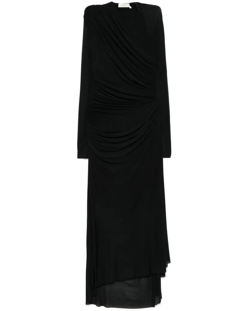 Zimmermann Gerafftes Illustration Midikleid - Schwarz Schwarz