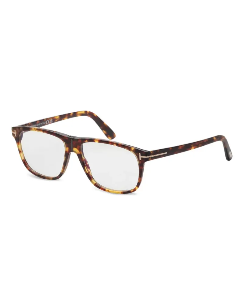 Tom Ford Eckige Brille in Schildpattoptik - Braun Braun