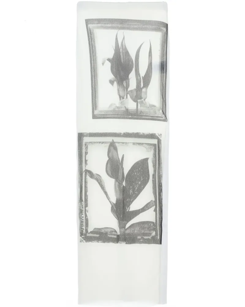 Jean Paul Gaultier Midirock mit Blumen-Print - Weiß Weiß