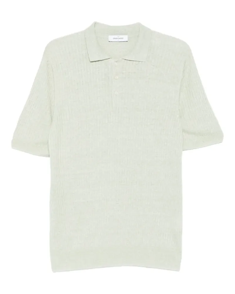 Gran Sasso Geripptes Poloshirt - Grün Grün