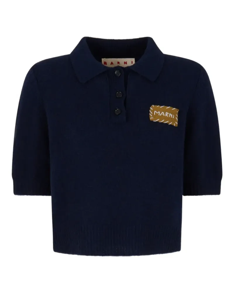 Marni Poloshirt mit Logo-Patch - Blau Blau