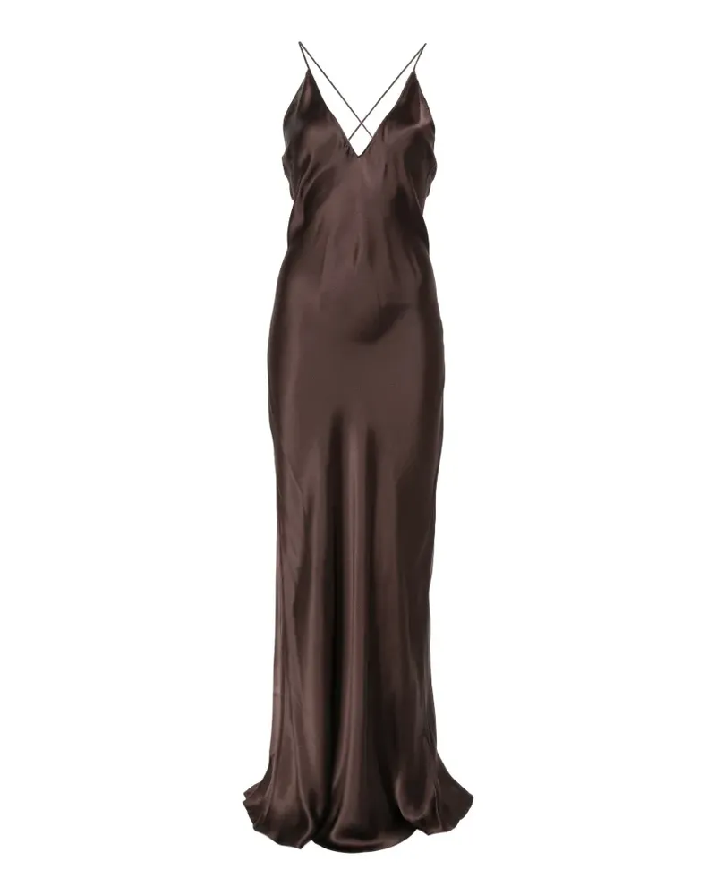 Anine Bing Laurel criss-cross slip maxi dress - Braun Braun