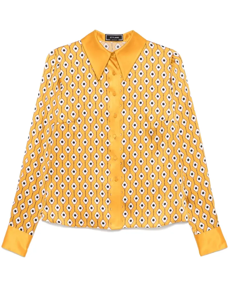 STYLAND Hemd mit Blumen-Print - Gelb Gelb