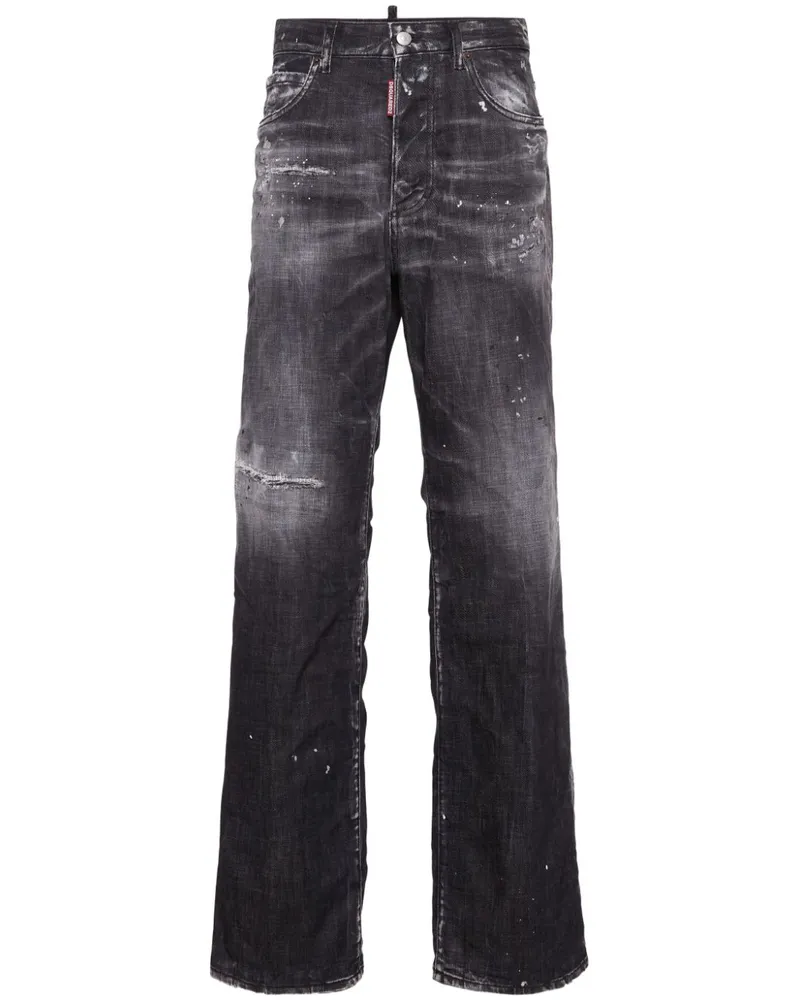 Dsquared2 Gerade Jeans im Distressed-Look - Schwarz Schwarz
