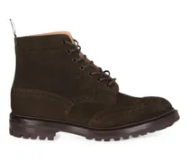 suede brogue-detail boots - Grün