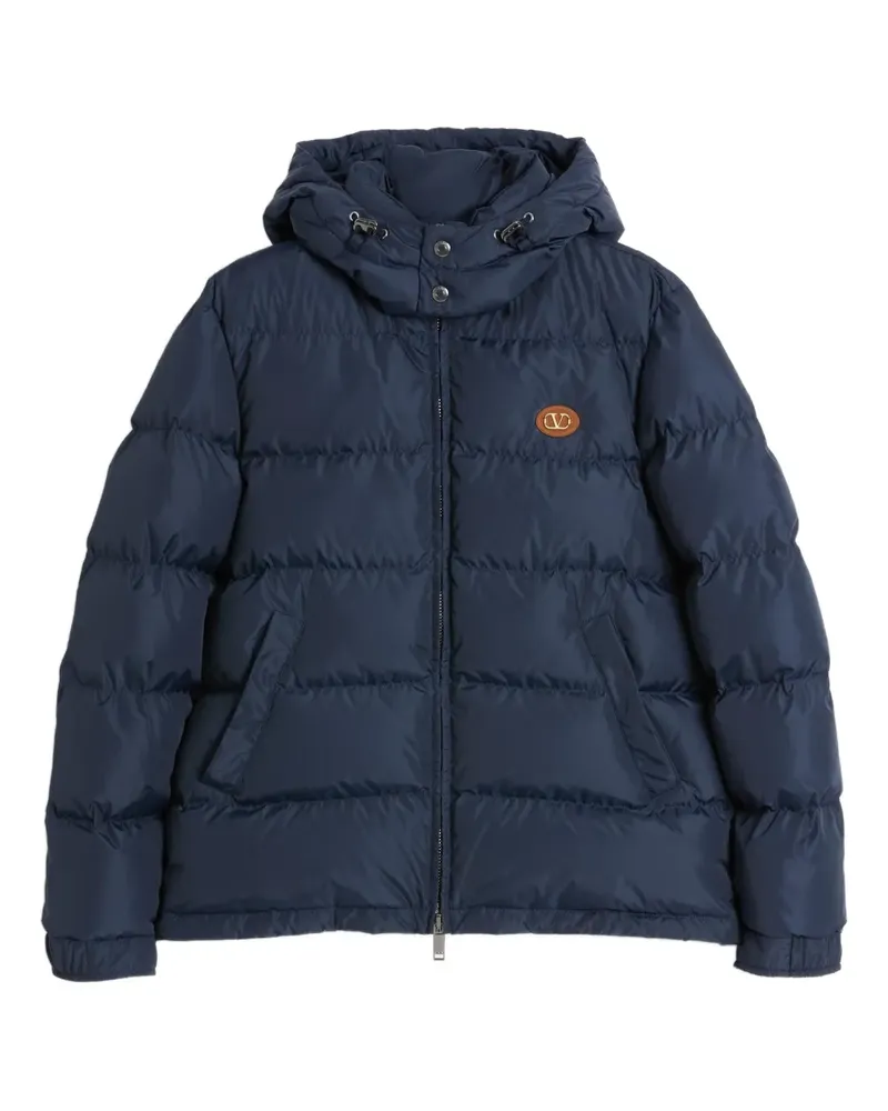 Valentino Garavani Daunen-Kapuzenjacke mit VLogo-Patch - Blau Blau