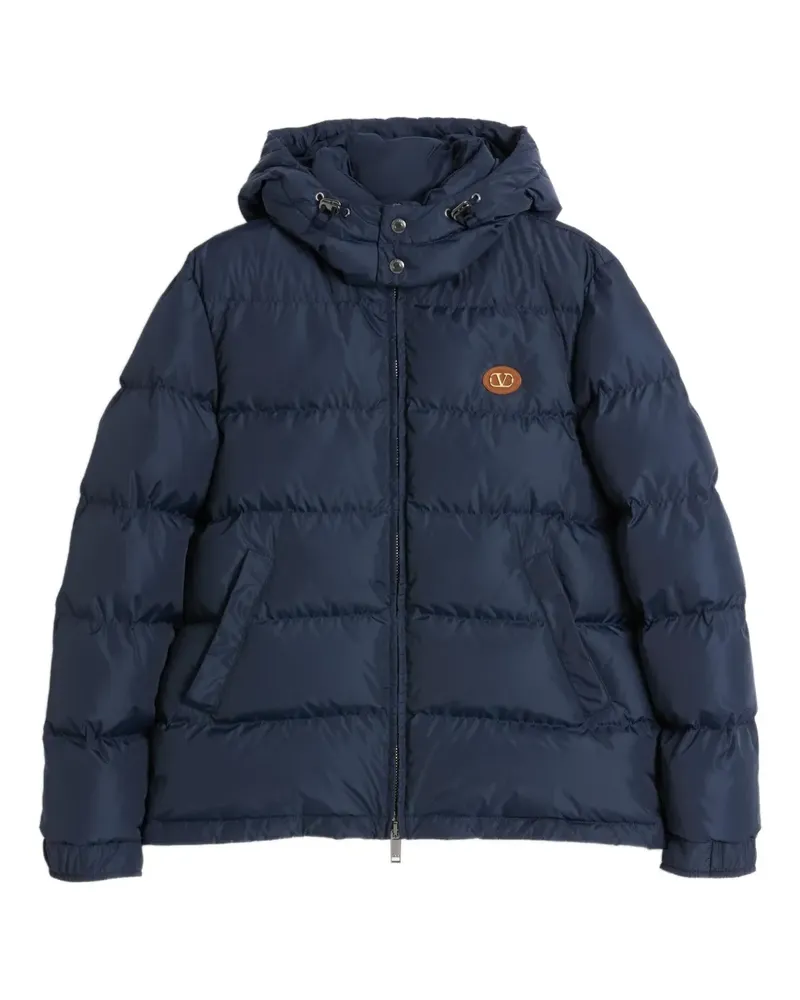 Valentino Garavani Daunen-Kapuzenjacke mit VLogo-Patch - Blau Blau